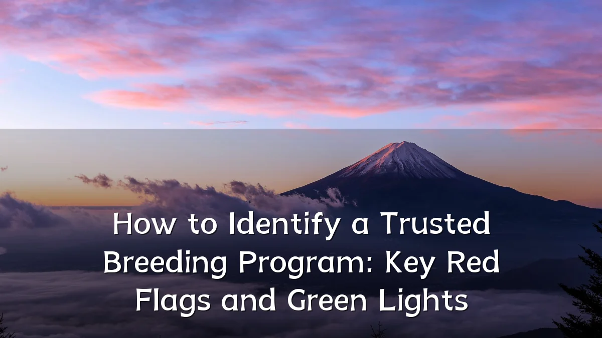 How to Identify a Trusted Breeding Program: Key Red Flags and Green Lights